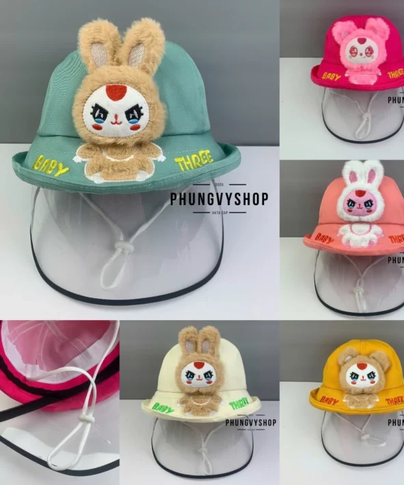CÓ Size BÉ TỪ 2 Tuổi đến LỚN_Mũ chống giọt bắn chắn gió bụi bucket vành phungvyshop-nón / Bo "KIẾNG" LẬT BABY THREE "CN"